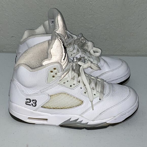 Nike Air Jordan Retro 5 V Metallic White 136027-130 Mens Size 7 Womens 8.5 2015 main image 10